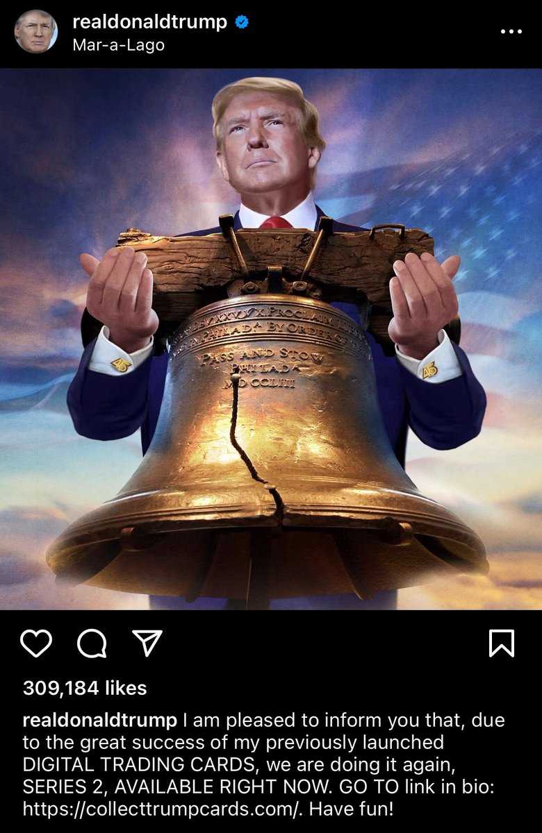 特朗普再发 NFT,火速抢清后暴跌-iNFTnews