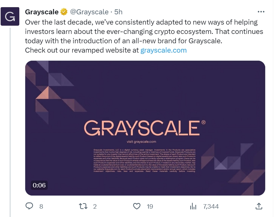 灰度推出重新设计的全新品牌,官网也已重新改版