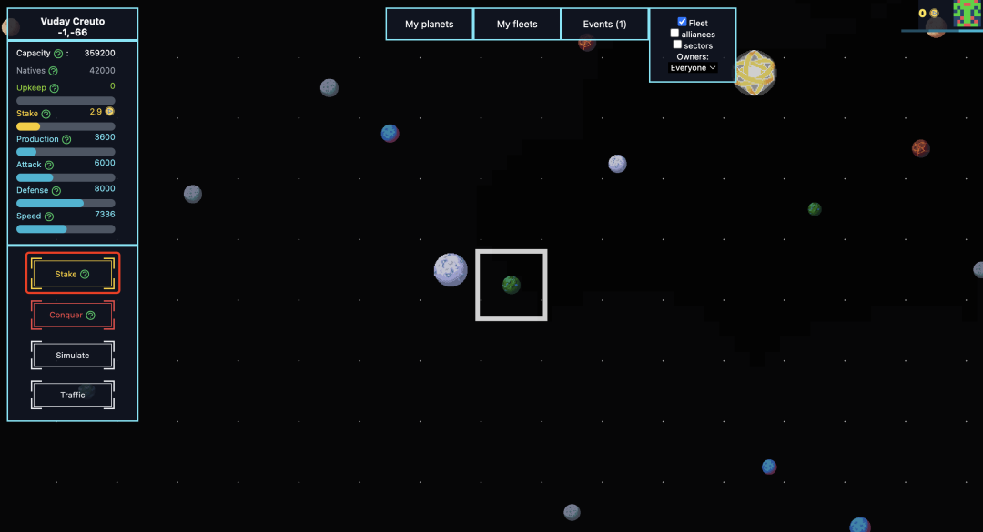 Conquest.eth:Stake to Play模式,一款永续且无需许可的外交策略游戏