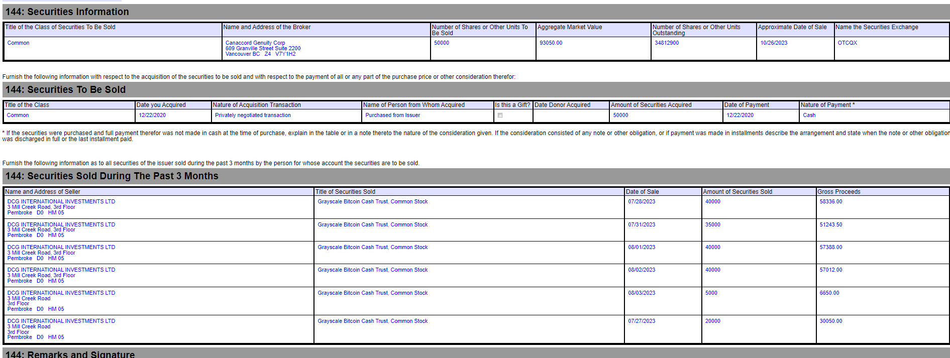 DCG过去3个月累计售出18万股灰度BCH信托,其计划于10月25日出售5万股
