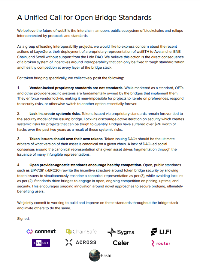 Connext发布呼吁统一开放式跨链桥标准的号召式声明