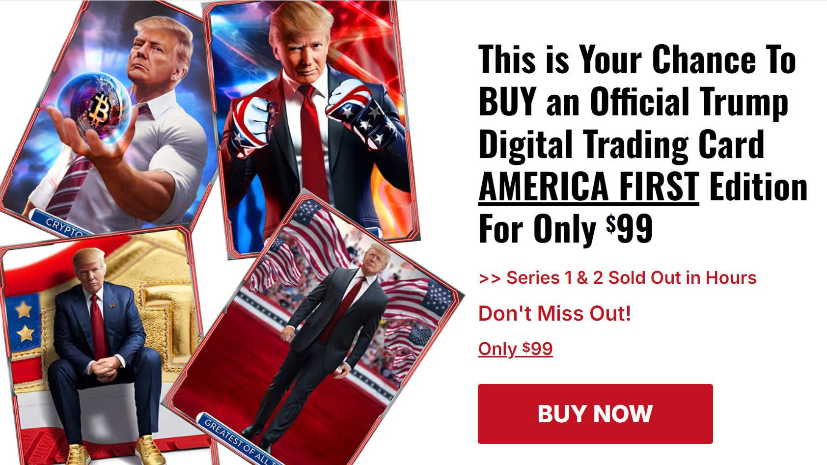 特朗普“带货”第四系列NFT:手持比特币,24750美元可享大礼包