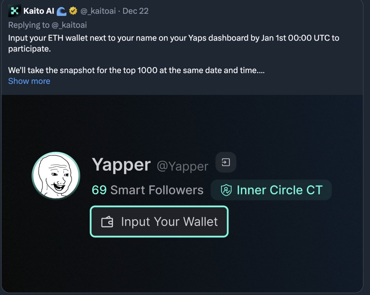 普通用户的Kaito Yaps积分赚取指南:小账户如何“奋起”赚Yap?