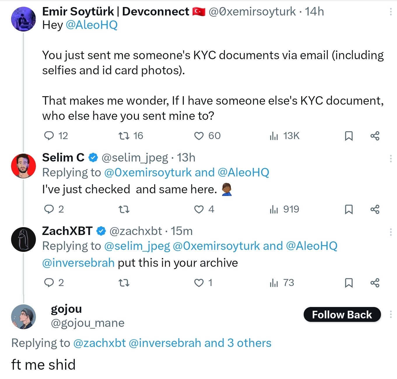 Privacy-focused Aleo users concerned after KYC documents leak Cryptocurrencies, zk-Rollup, Decentralization, KYC